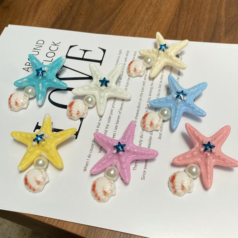 Star Pattern Side Hair Clips for Women Korean Fashion Hairgrips Lightweight Headwear for Daily Wear