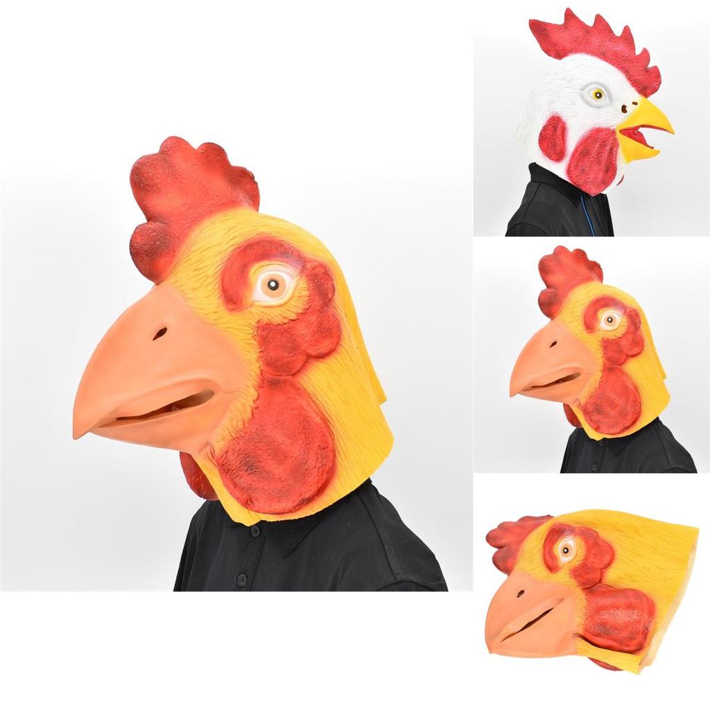 Laughing Rooster Head Mask Latex Animal Face For Costume Parties And Festive Events