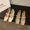 Soft-soled single shoes fairy fairy versatile French square head thick heel grandma shoe style with gentle wind shallow mouth evening shoes skirt