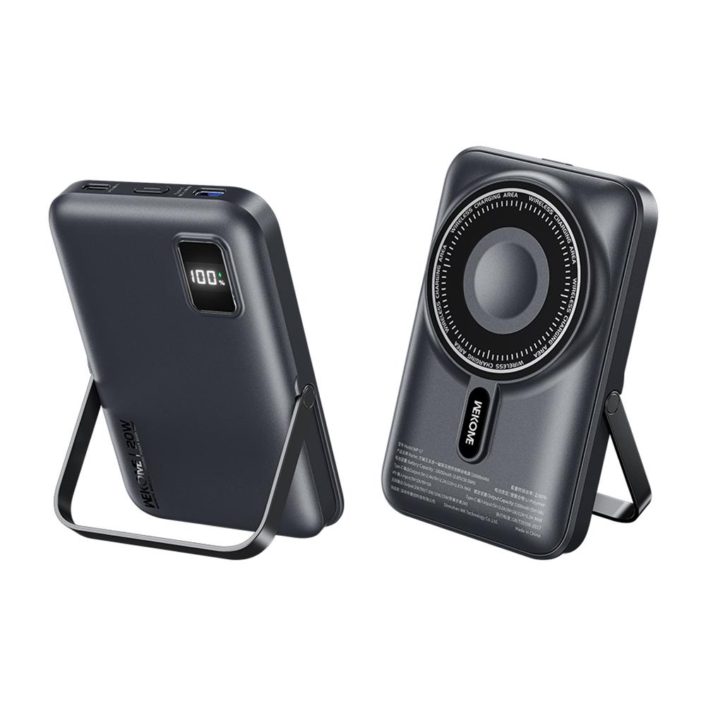 

WEKOME WP-17 10000mAh Power Bank Fast Charger 5-in-1 Charging Station with Stand Grey