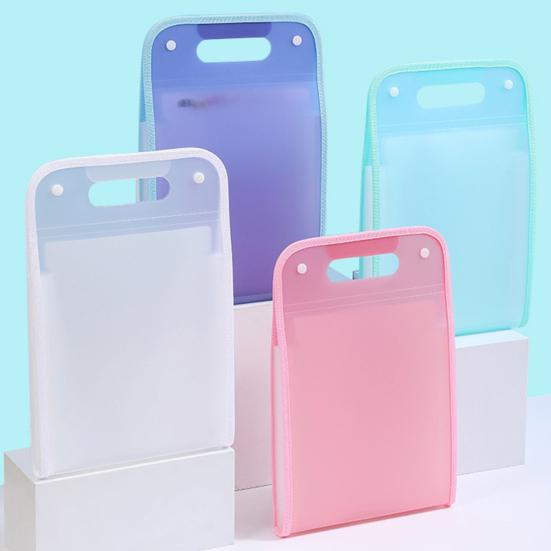 Expanding File Folder A4 13 Compartment Translucent File Case with Handle Waterproof Document Organizer Student Test Papers School Supplies