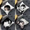 Kobeni CChainsaw Man Square Cushion Pillow Case Sofa BedroomLiving Room Backrest Multiple Sizes Washable Covers