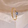 2025 Birth Colorful Cubic Zircon Heart Opening Rings For Women Fashion Dainty Stainless Steel Princess Ring Jewelry Wedding Gift