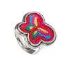 Handmade Miao silver embroidered retro ring old embroidery piece butterfly flower open ring women's niche versatile accessories