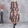 Johnature Women Spring Print Floral Dresses O-Neck Long Sleeve High Quality Loose Soft Women Long Dresses