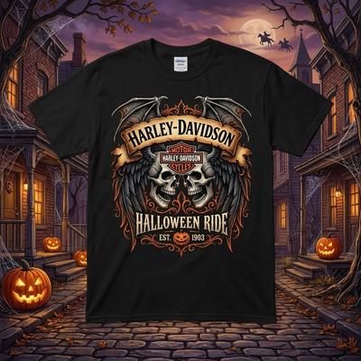 NEW! Funny Halloween Harley Motorcycle Unisex T-Shirt #4,iconic character,S-5XL