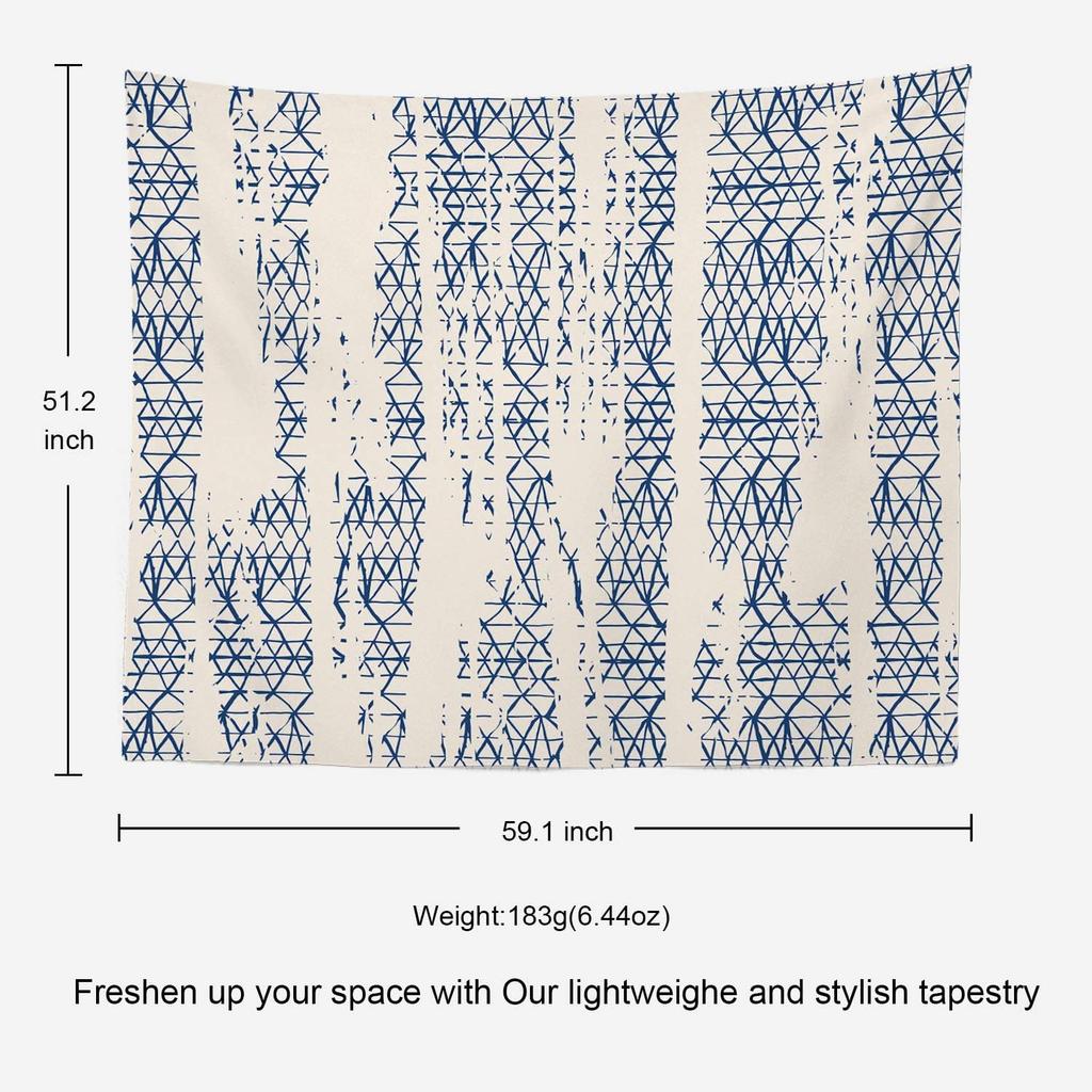 Japanische Abstrakte Blaue Tie-Dye Wandteppich, Shibori Tinte Modernes Batik Marmor Wandbehang Großer Wandteppich Dekoration Polyester