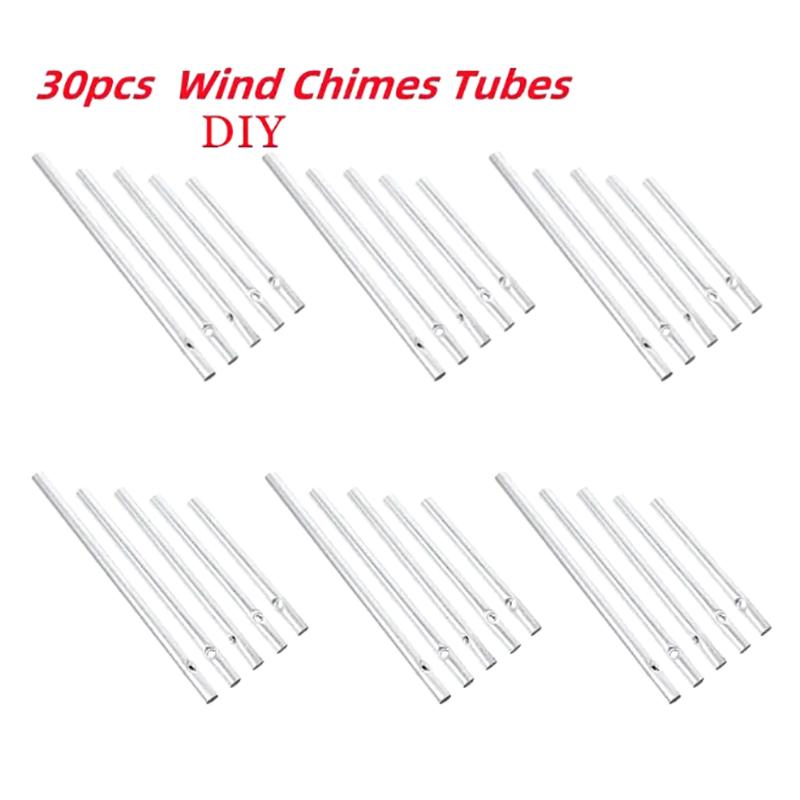 30Pcs Aluminum Tube Diy Wind Chime Material For Indoor Outdoor Decor & Crafts Multi-Size For Art & Handcrafts Wind Chime Parts