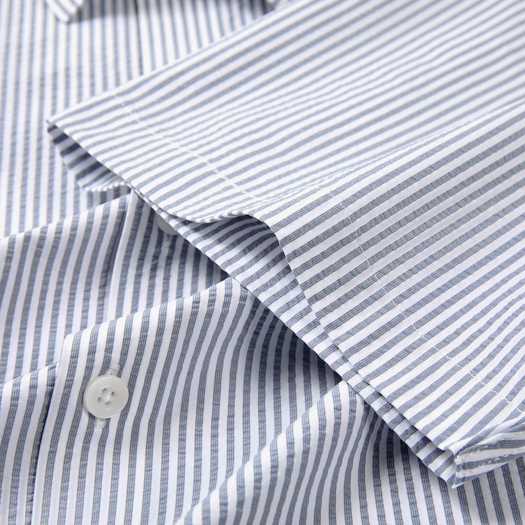 Soft and Comfortable Foam Striped Casual Short-Sleeved Shirt for Men