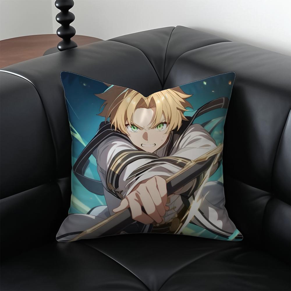 Anime MMushoku Tensei Cushion Cover Pillow Case Antidustmite Invisible zipper silky plush cushion