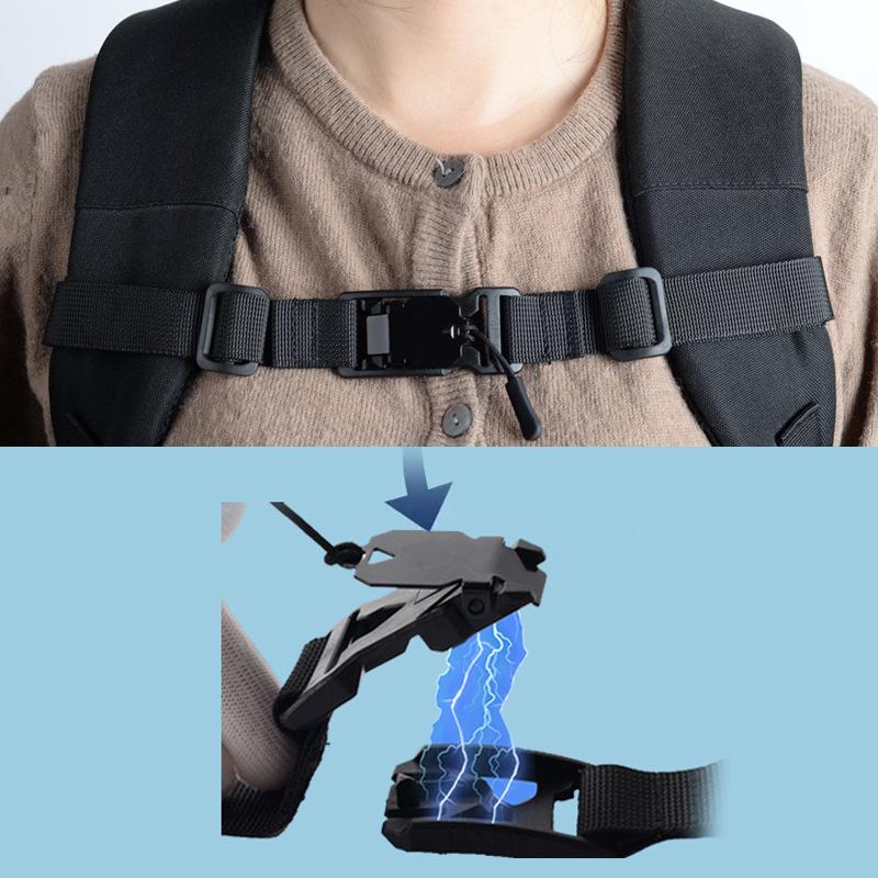 Hiking and Travel Backpack with 1 Set Adjustable Magnetic Chest and Shoulder Straps