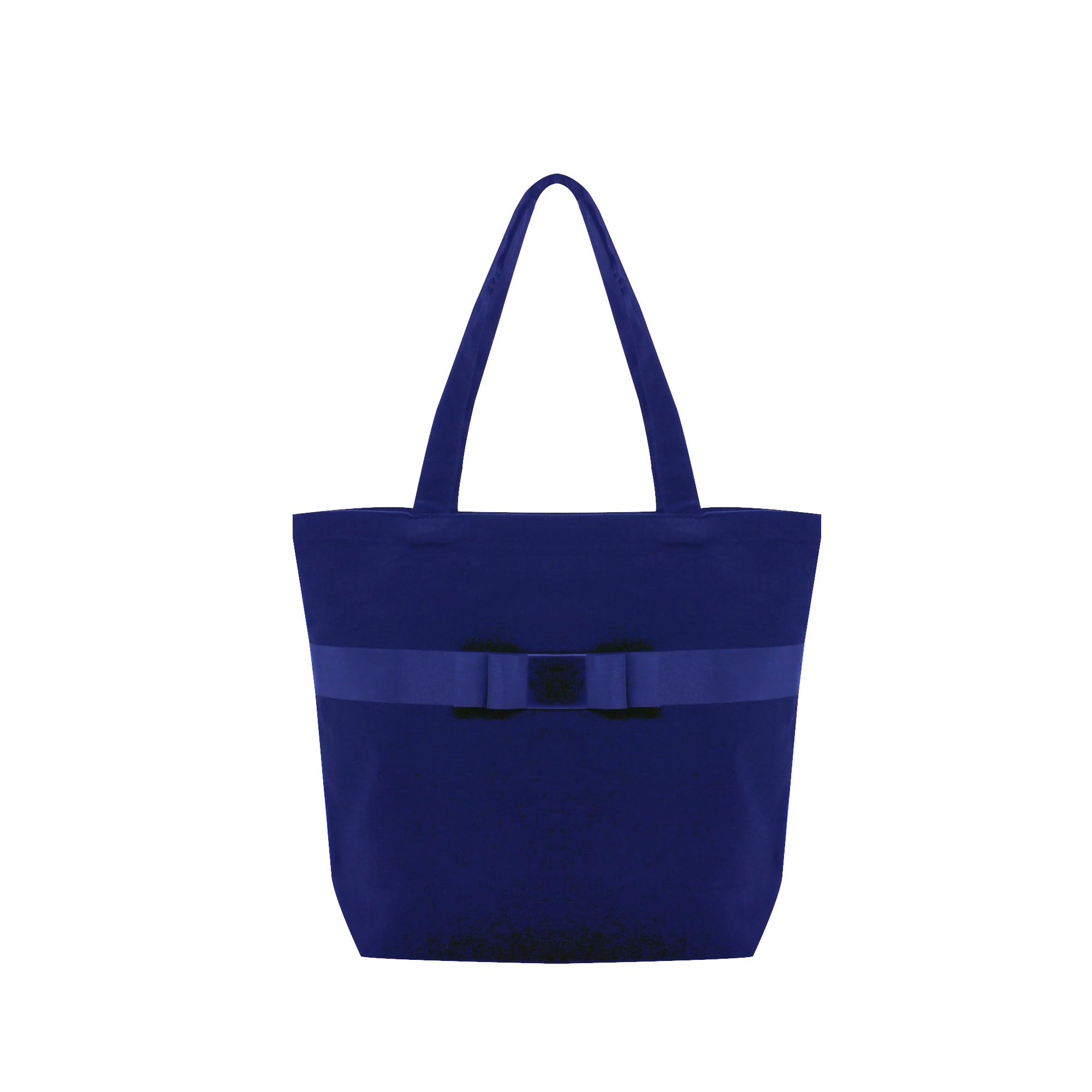 

[Kaorimura] Simple Ribbon Tote Bag, Large, Satin Ribbon, Casual, Sub-Bag, Gusseted, 42 x 38 x 13 cm, 14 L Capacity, Navy Blue, [srtb-L-05]