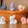 Mini Easter Rabbit Figurines Set of 10 Miniature Animal Statues for Creative Decorations and Potted Plant