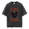 Animal Printed T Shirt Men Retro Washed 100% Cotton Tops Tees Harajuku Tshirt Streetwear Male Acid T-shirts Unisex