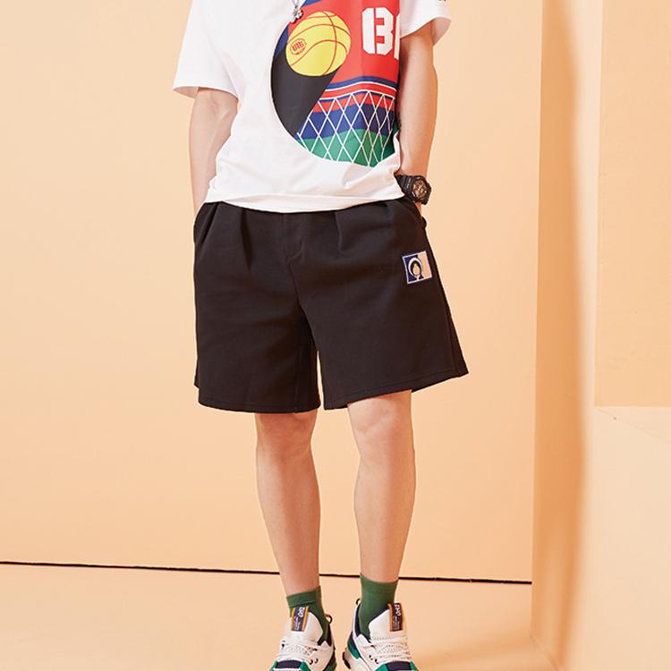 Li Ning Paris Fashion Week SS20 Loose Fit Shorts Men Shorts Black AKSQ143-3