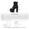 Women's Goth Platform Boots Sexy Round Toe Block Heeled Shoes Buckle Strap Ankle Boots For Women Punk Style