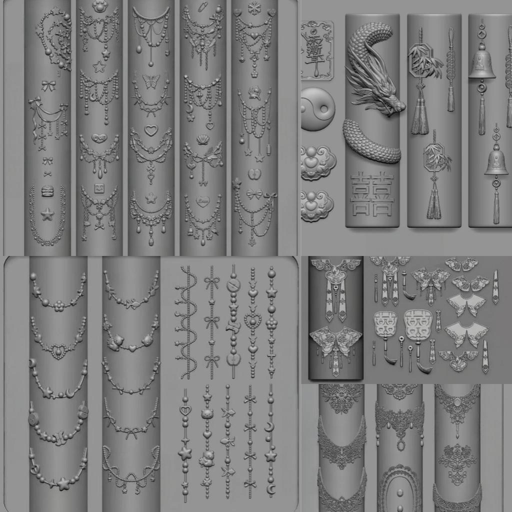 3D Butterfly Flower Silicone Nail Mold Sweet Bow Bead Chain Transparent Nails Templates DIY Nail Art Decor Manicure Design Tools