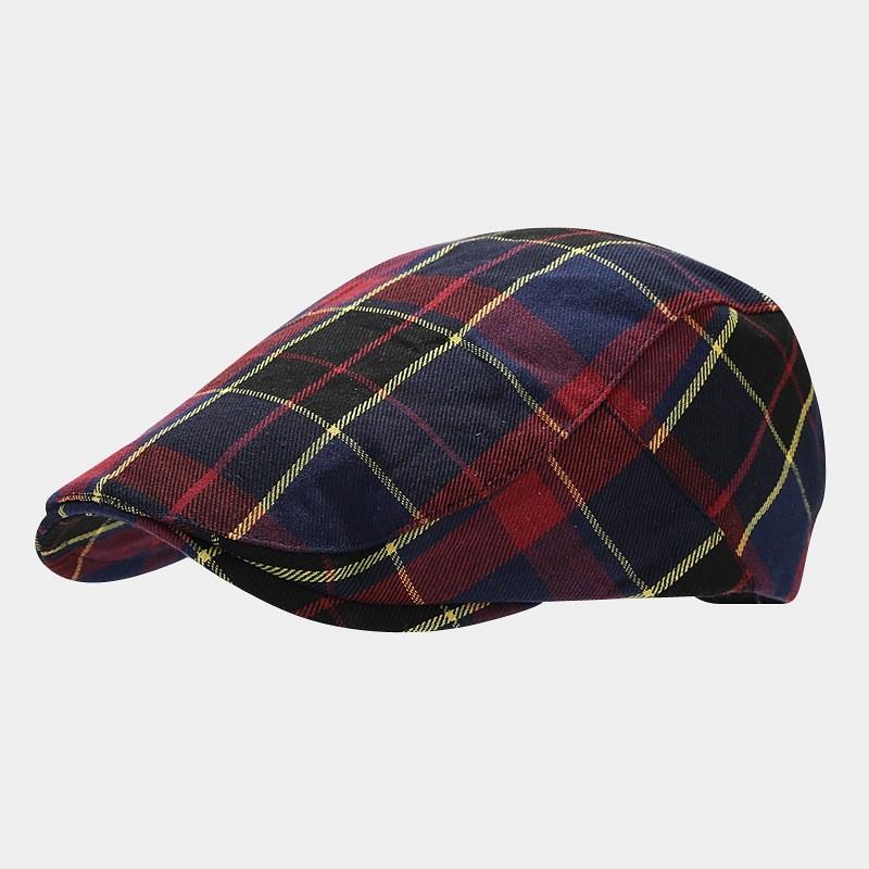 Classic Plaid Beret Hat For Women Men With Sun Protection Cotton Spring Summer Fashion Accessory