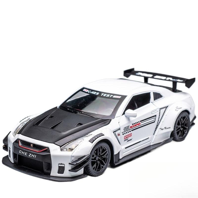 

1/24 Nissan GT-R Alloy Sports Car Model, Exquisite Desktop Ornaments, Best Collection for Car Model Enthusiasts, Halloween Gifts белый