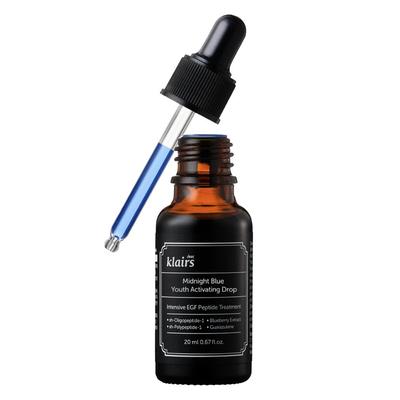 Půlnoční modré kapky aktivující mládí (20 ml) – Peptidové sérum proti stárnutí s EGF & bFGF, korejské