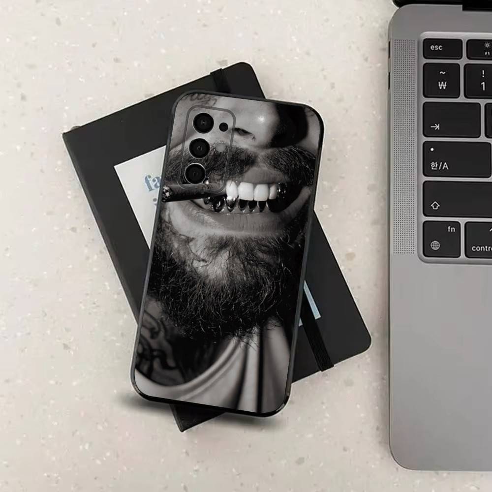 

P-Post M-Malone Singer Phone Case For Samsung Galaxy A73,31,32,72,41,53,52,71,22,5G,Note,J7,8,9 Soft Black Silicone Cover SamsungNote9