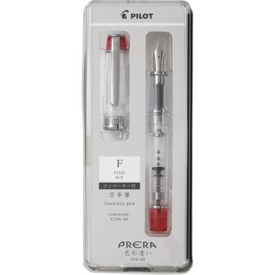 Pilot Prera Iro-Ai Fountain Pen Clear Red Fine Nib P-FPR-1-TR-F +CON-40
