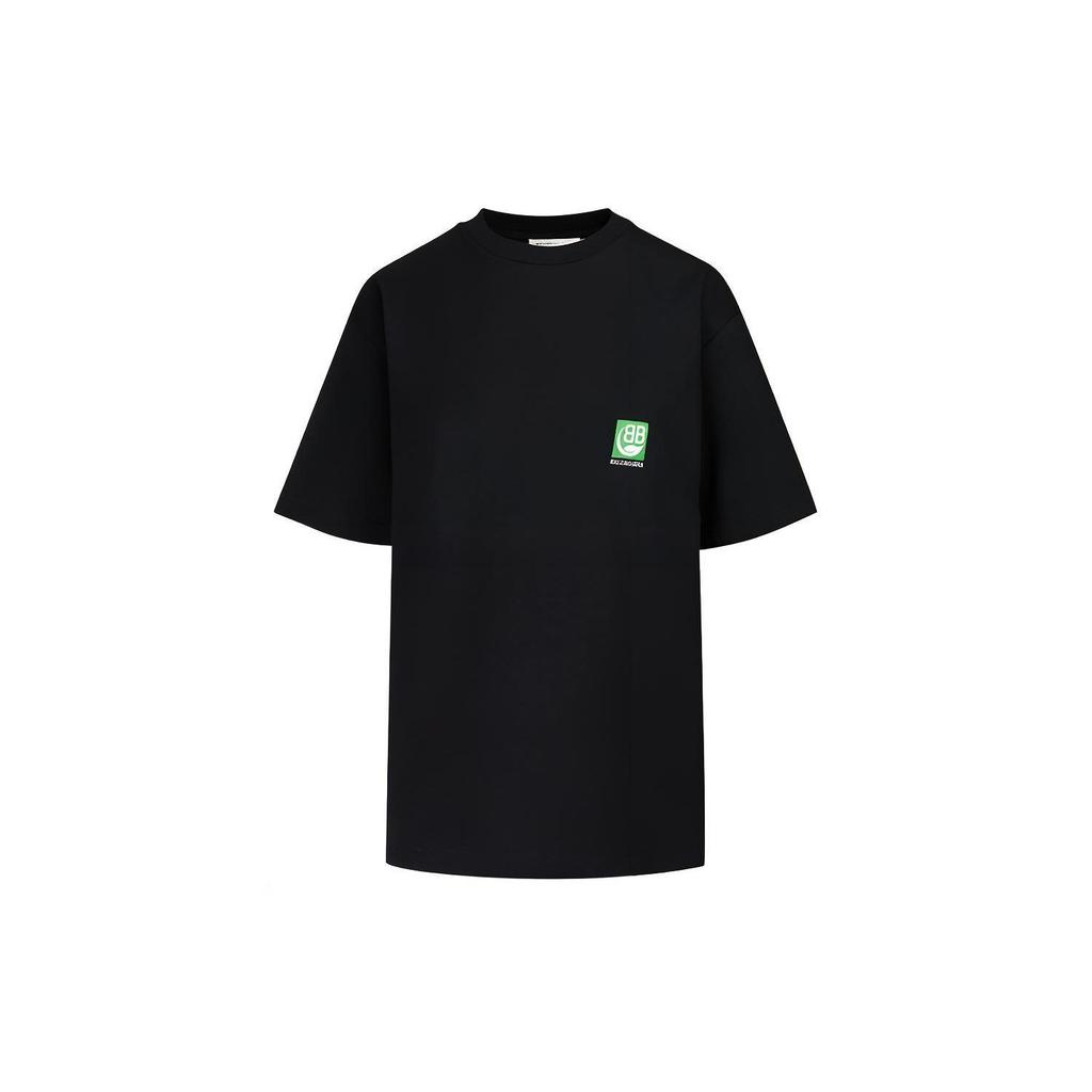 Balenciaga Drop Shoulder Sleeve T Shirt Women's Black Loose Fit 594599THV631000