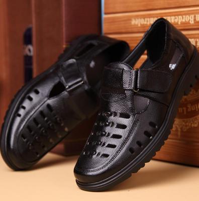 Fashion Men Sandals 2024Summer Genuine Leather Shoes Quality Men's Business Casual Shoes Male Brand Hollow Out Breathable Sandals Hombre