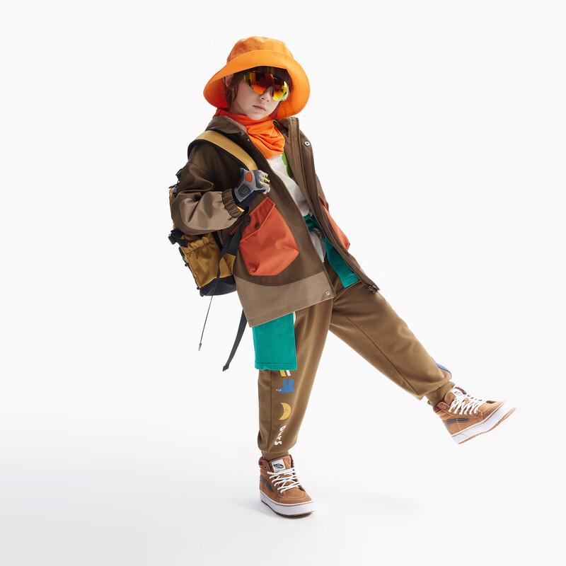 MQD Boys' Colorblock Hooded Trench Coat