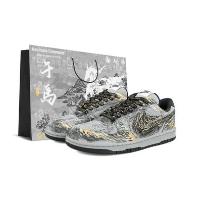 Pantofi de Skateboard Mari Rezistenți la Alunecare cu Profil Redus pentru Bărbați Negru Auriu 355152-017(Team173-LD)