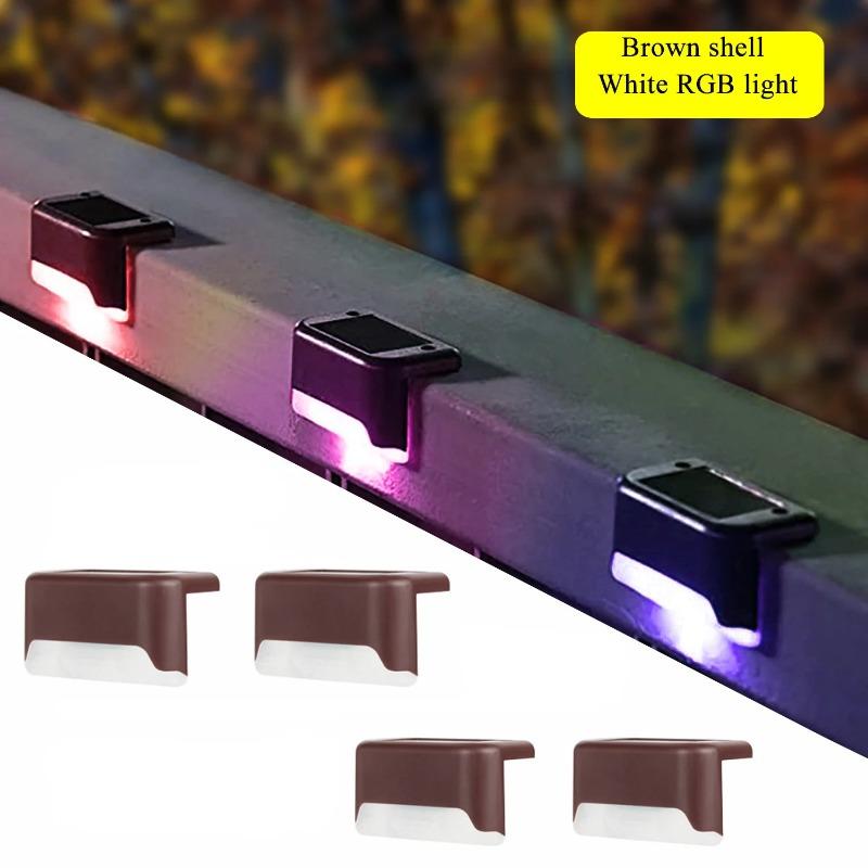 

Солнечные лампы светодиодные уличные светильники для сада, балкона, лестницы, ограждения, перил, двора, водонепроницаемые, солнечные уличные декоративные настенные светильники Brown shell color*4