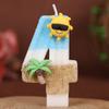 Ocean Beach Number Birthday Candle Cake Party Decoration Birthday 1st Birthday Handmade Candle 0-9