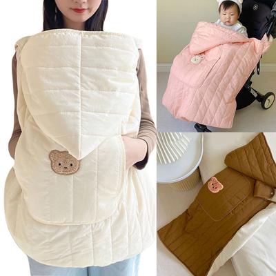 Couverture Poussette Bébé Hiver Épaisse Polaire Cape Couverture Nouveau-né Couverture d'emmaillotage à Capuche Nourrisson Extérieur Coupe-vent Couverture