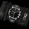 5PCS Set Fashion Mens Sports Watches Man Business Quartz Wristwatch Luxury Leather Bracelet Men Casual Clock Relogio Masculino