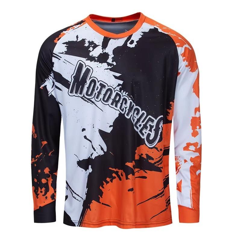 Autumn and Winter Men's 3D Printed Crew Neck Long Sleeve Sports T-Shirt