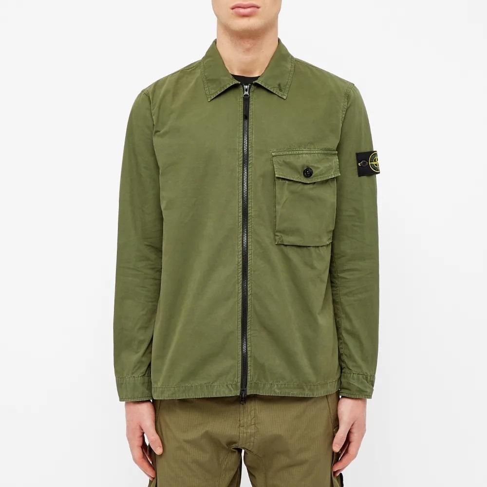 Stone Island Zip Dyed Jacket Men Jacket Olive-Green 7215114WN-V0158
