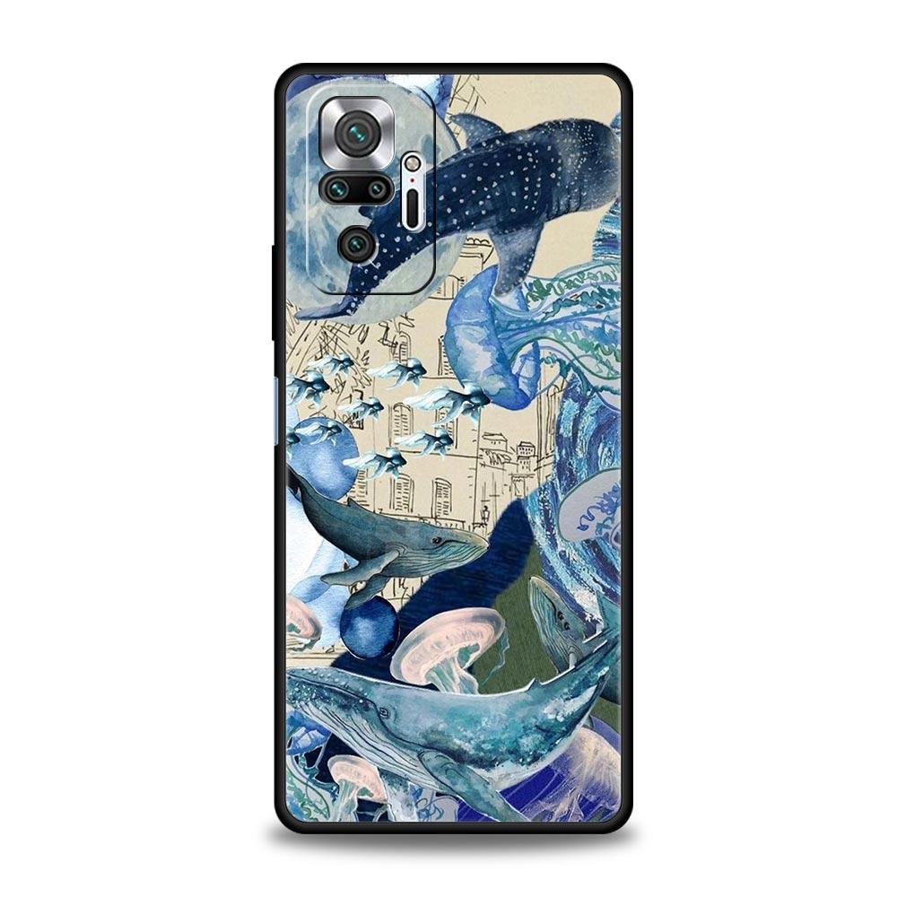 Ocean Whale Shark Swimming Phone Case For Xiaomi Redmi Note 14 13 12 5G 11 10 Pro Plus 4G 9S 9 14C 13C 12C 10C 9C 9A Soft Cover
