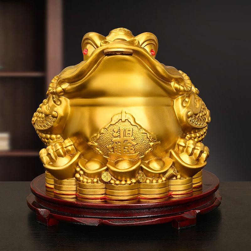 Fengshui Zhaocai Ozdoby Złotej Ropuchy z Czystej Miedzi Przyciągają Bogactwo Skarbiec Złota Ropucha Salon Sklep Prezent na Otwarcie