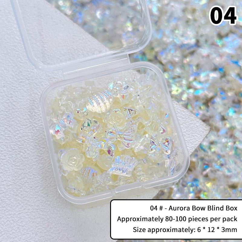

1Box Mixed Ribbon Bow Nail Charm Resin Cartoon Nails Decoration Nail Art Diy Nails Accessories Stereoscopic