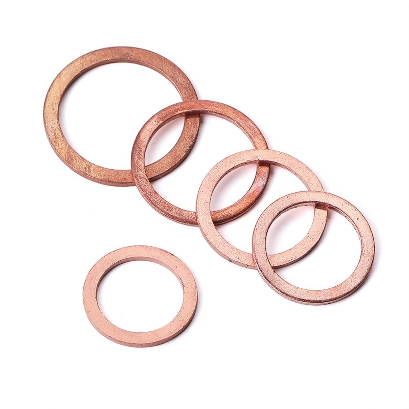 Red Copper Thick Flat Washers for Marine Instruments - Available in M5, M6, M8, M10, M12, M16, M48 Inner Diameters