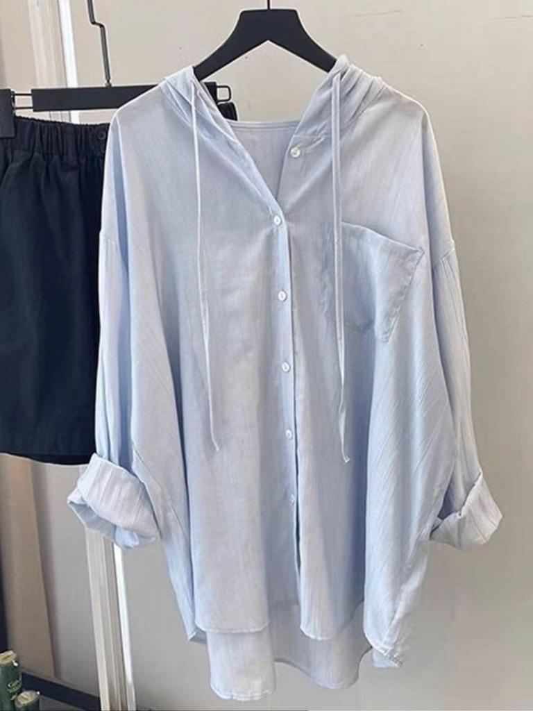 Oversized Hooded Shirt