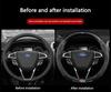 Car Anti-Slip Suede Carbon Fiber Steering Wheel Cover For Ford ST EXPLORER EDGE Fiesta Focus Mondeo F150 Fusion Mustang Kuga