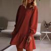 GMXIA Autumn Commuter Casual Style Sweatshirt Solid Color Dresses