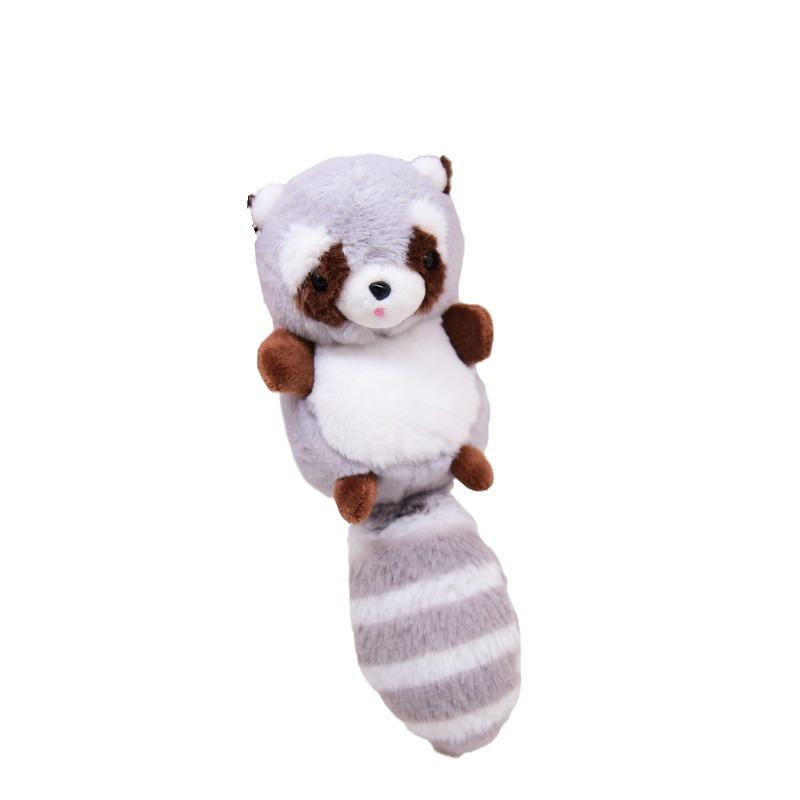 Cartoon Raccoon and Red Panda Plush Keychain - Bag Accessory & Schoolbag Decoration
