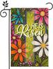 He Is Risen Easter Owers Eggs 12x18 Inch Double-side Burlap Garden Ag Welcome Home Outdoor Yard Holiday Decoration Ag  EEZ
