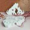 Durability Elastics Dog Cats Statue Silicone Mold for Cement Plasters Candle Soap Making Craft Tool Resin Casting Mould