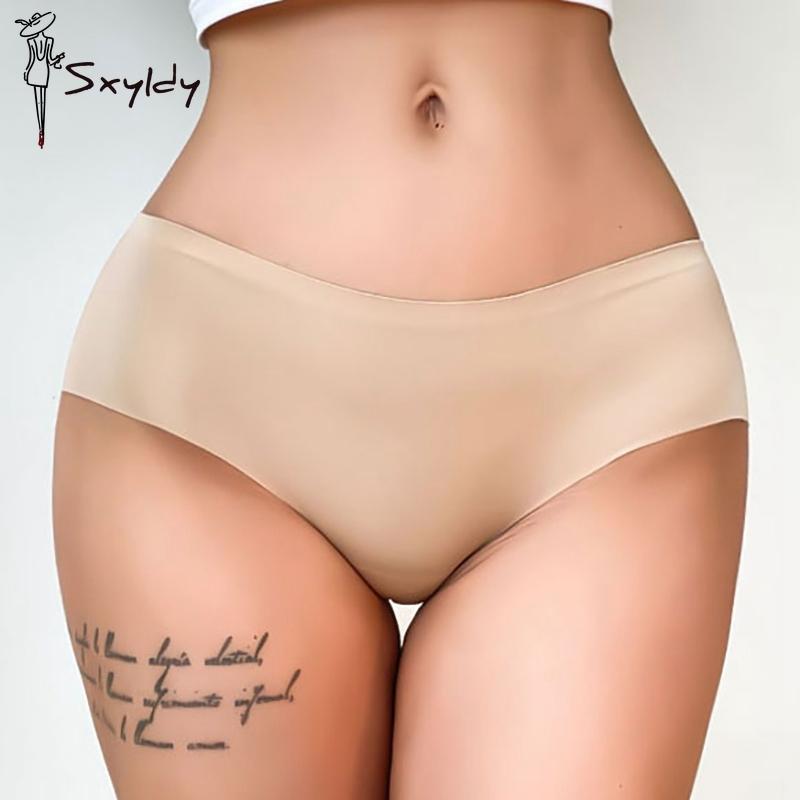 Women's Seamless Panties 7A Mulberry Silk Underpants Solid Color Panties High Stretch Mid-rise Underwear