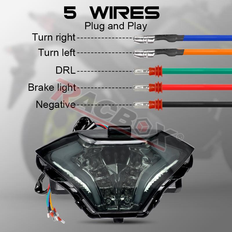 Motorcycle LED Tail Light Turn Signal Brake Lamp DRL for YAMAHA R3 R25 MT07 FZ07 MT03 2014-2023 MT25 lc150 sniper150 Red Yellow