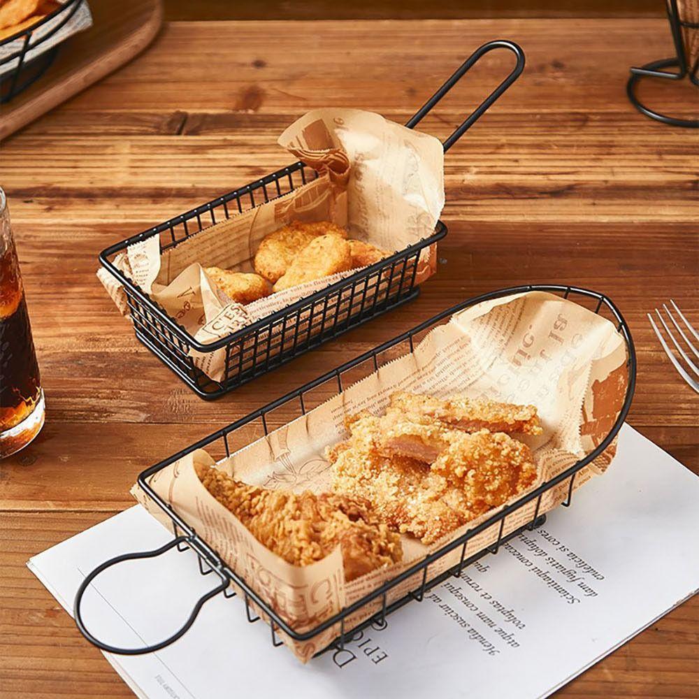 1 Stück Neu mit Griff Frittierkorb Haus-Grill Küchenwerkzeug Netz Gitter Frittierblech Eisen Französische Pommes Halter