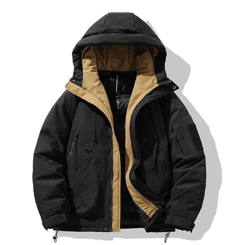 Loose men's and women's same tooling outdoor windproof jacket winter new hooded high-quality down jacket Korean version